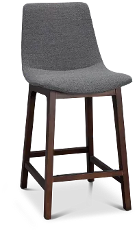 Hamilton Dark Gray Fabric 24" Upholstered Barstool