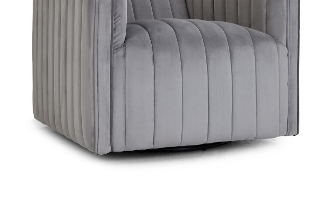 Cobra Light Gray Velvet Accent Chair