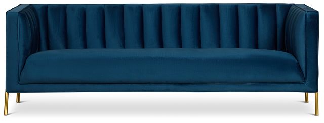 Bella Dark Blue Velvet Sofa