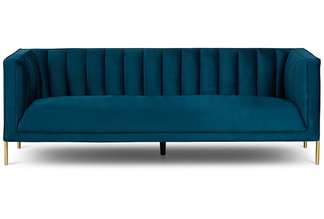 Bella Dark Blue Velvet Sofa