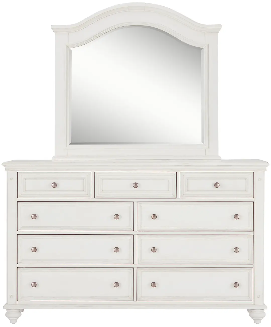 Savannah Ivory Arched Dresser & Mirror Savannah Ivory Arched Dresser & Mirror