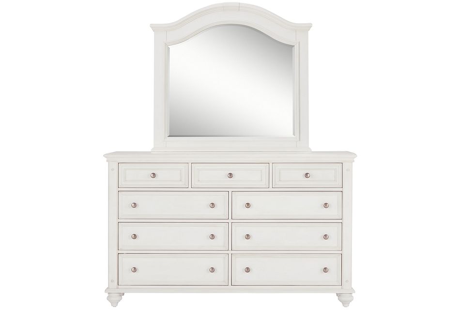 Savannah Ivory Arched Dresser Mirror Bedroom Dressers