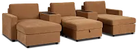 Addie Brown Fabric 6-piece Home Theater With Storage Consoles