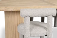 Clayton Light Tone Oval Table & 4 Upholstered Chairs