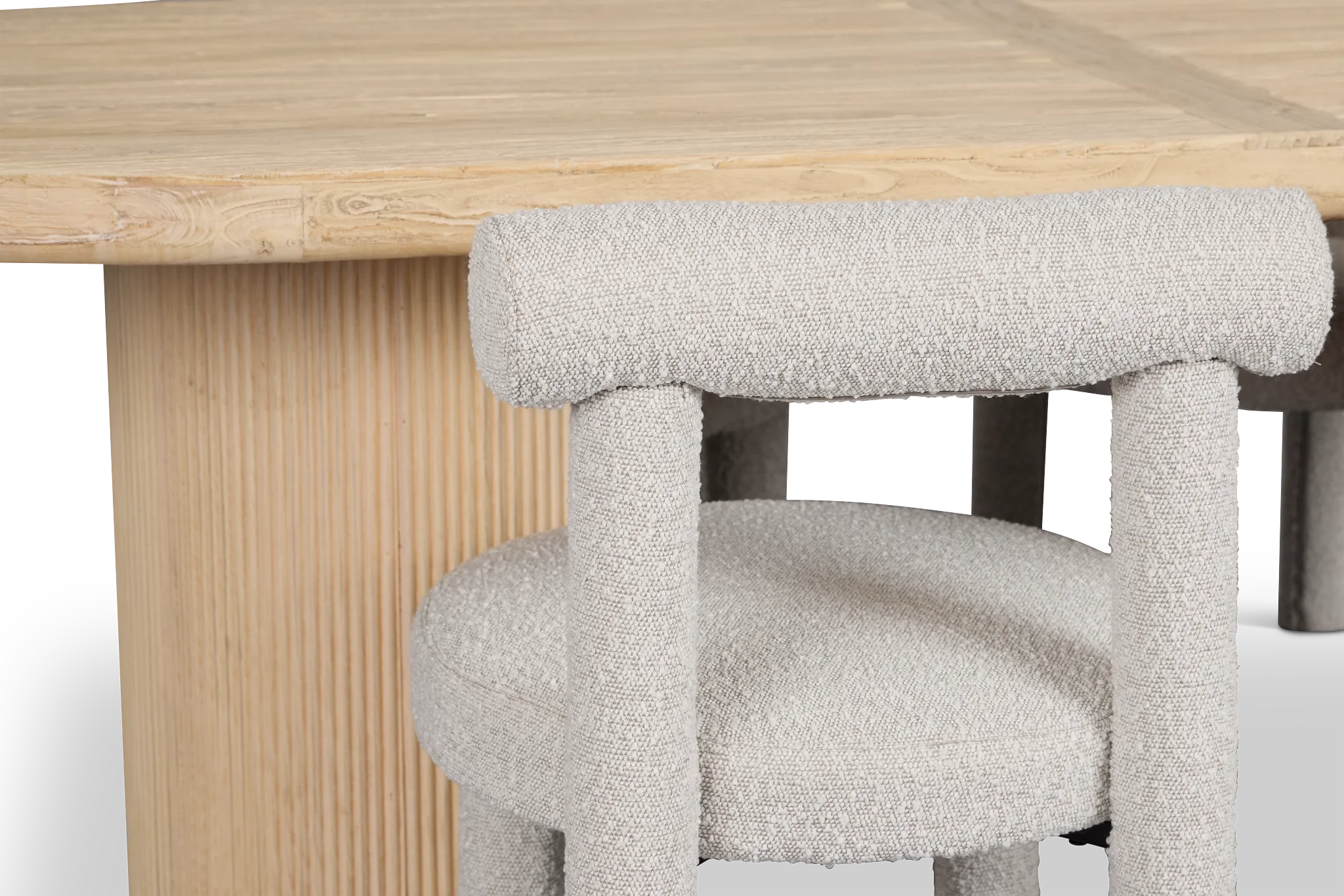 Clayton Light Tone Oval Table & 4 Upholstered Chairs