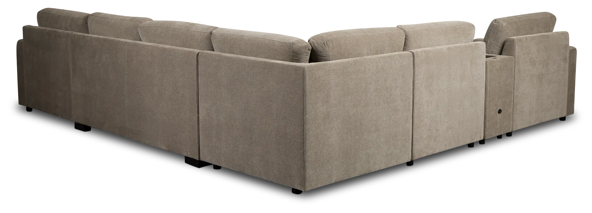 Addie Gray Fabric Medium Right Chaise Sleeper Sectional With Console