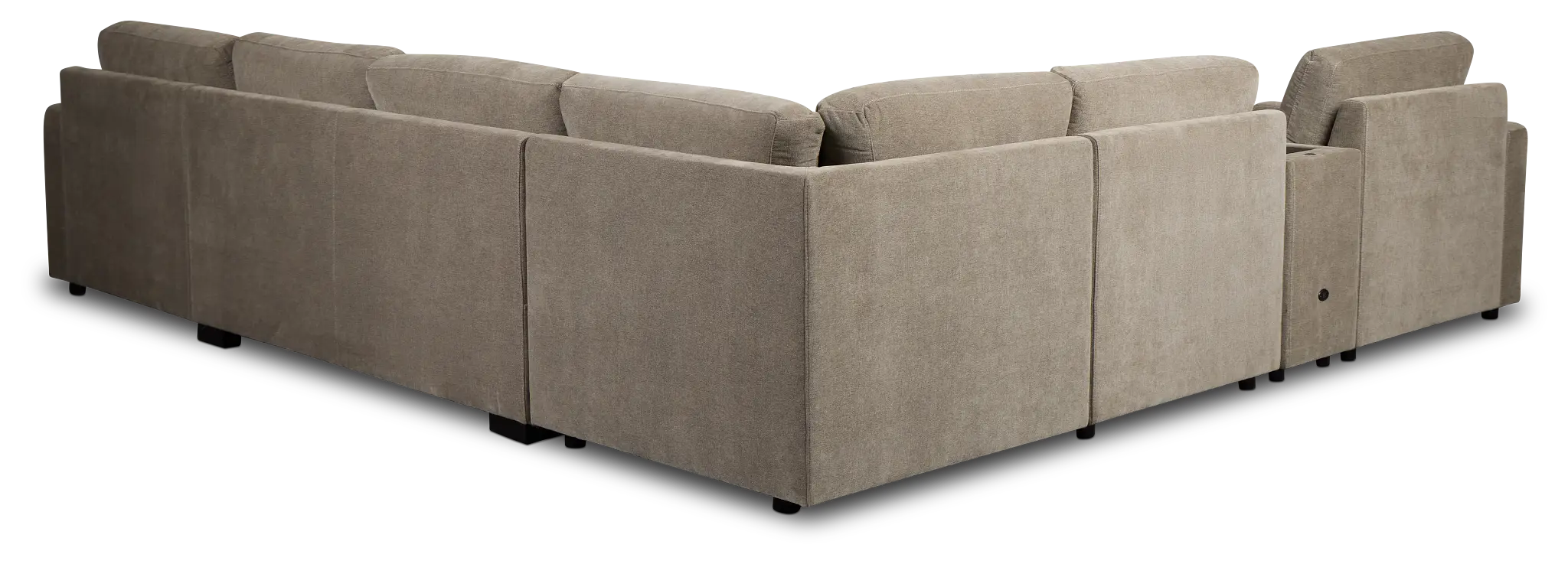 Addie Gray Fabric Medium Right Chaise Sleeper Sectional With Console Addie Gray Fabric Medium Right Chaise Sleeper Sectional With Console