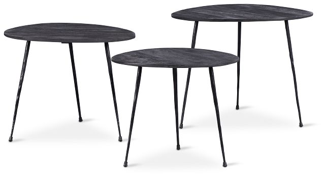 Reef Black Set Of 3 Nesting Tables