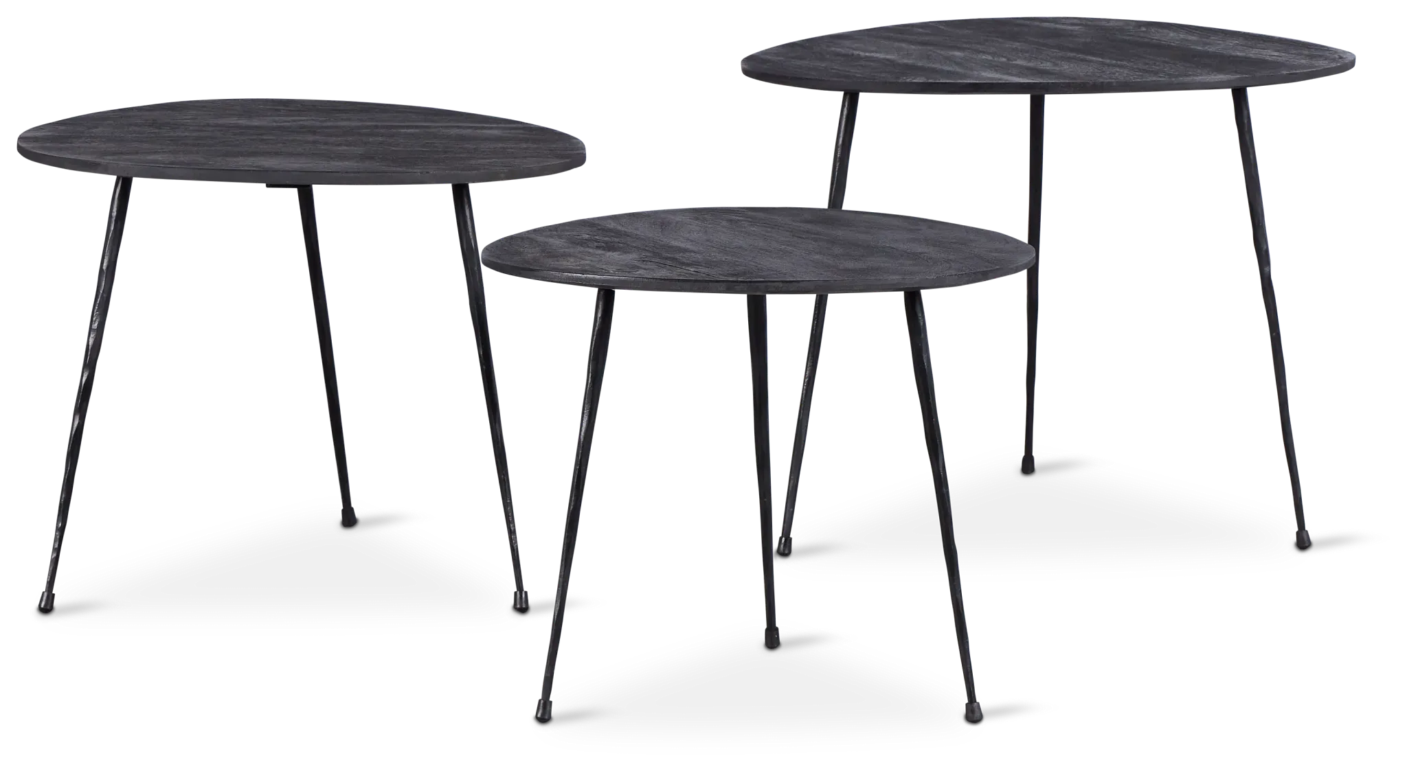 Reef Black Set Of 3 Nesting Tables