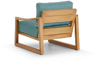 Tobago Light Tone Chair With Teal Cushion