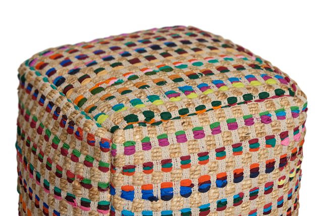 Poppy Multicolored Accent Pouf