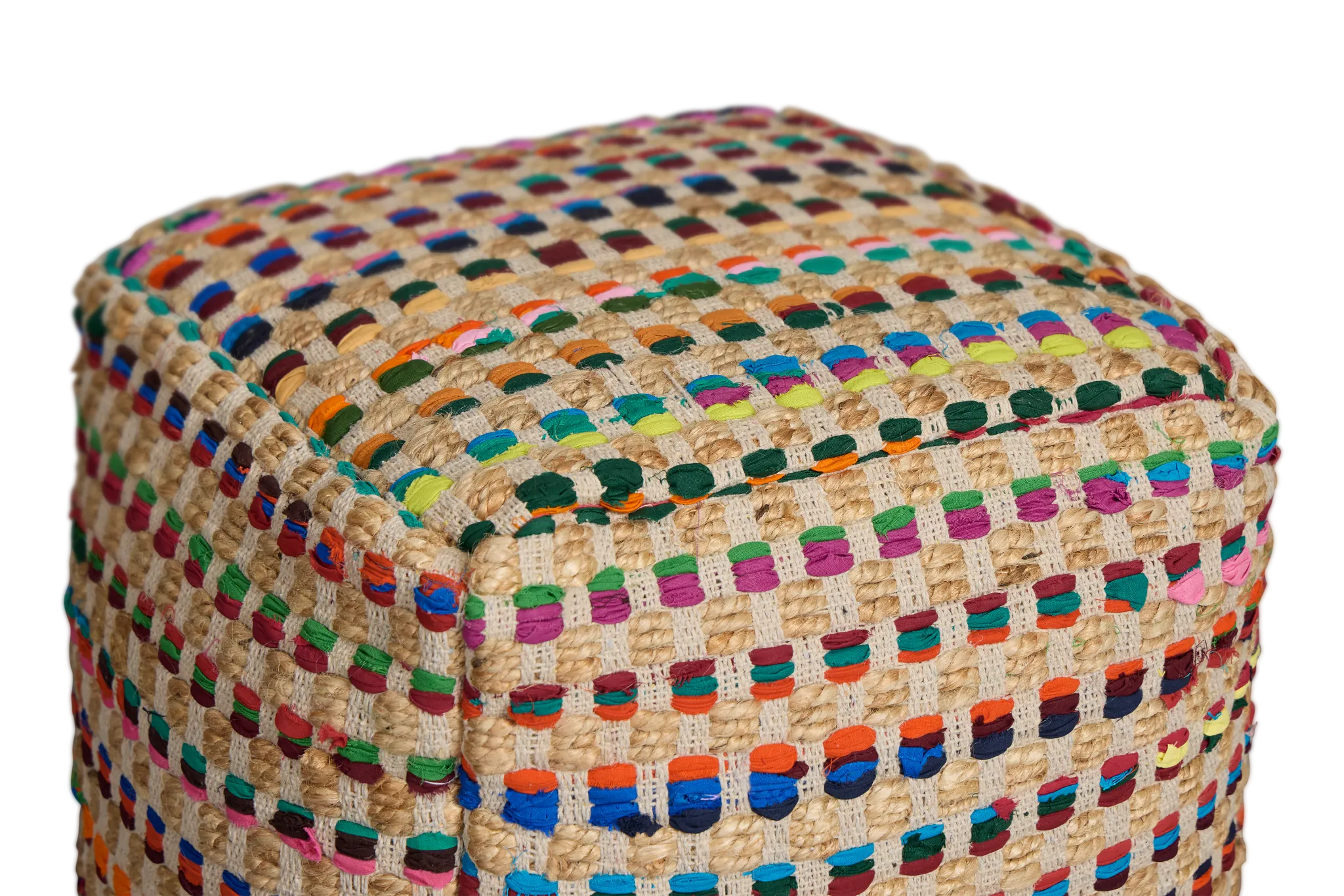 Poppy Multicolored Accent Pouf