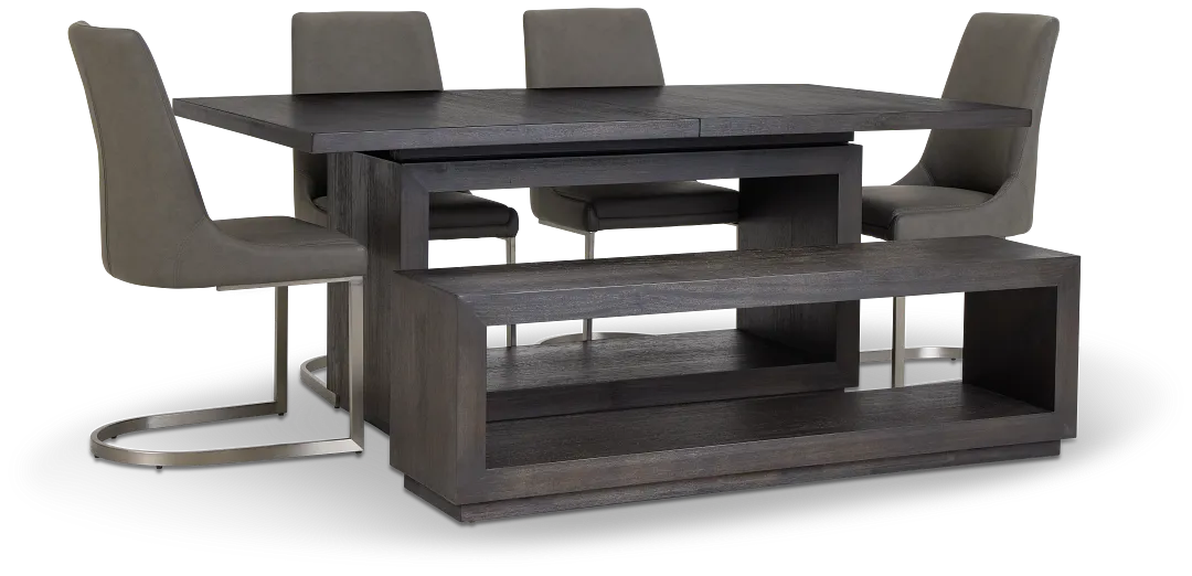 Madden Dark Tone Table, 4 Chairs & Bench