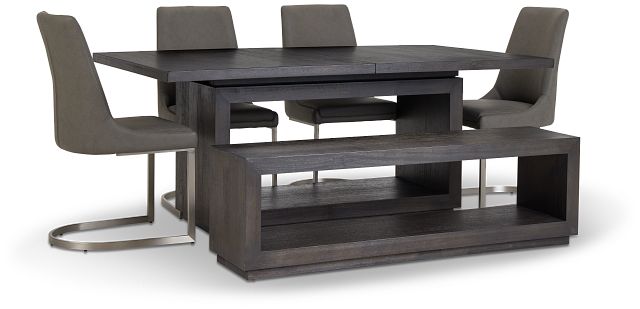 Madden Dark Tone Table, 4 Chairs & Bench