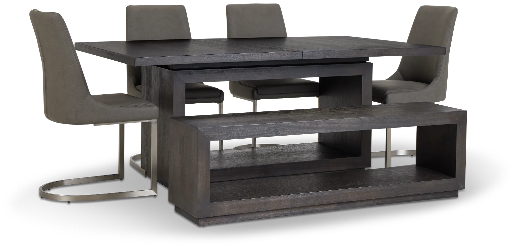 Madden Dark Tone Table, 4 Chairs & Bench