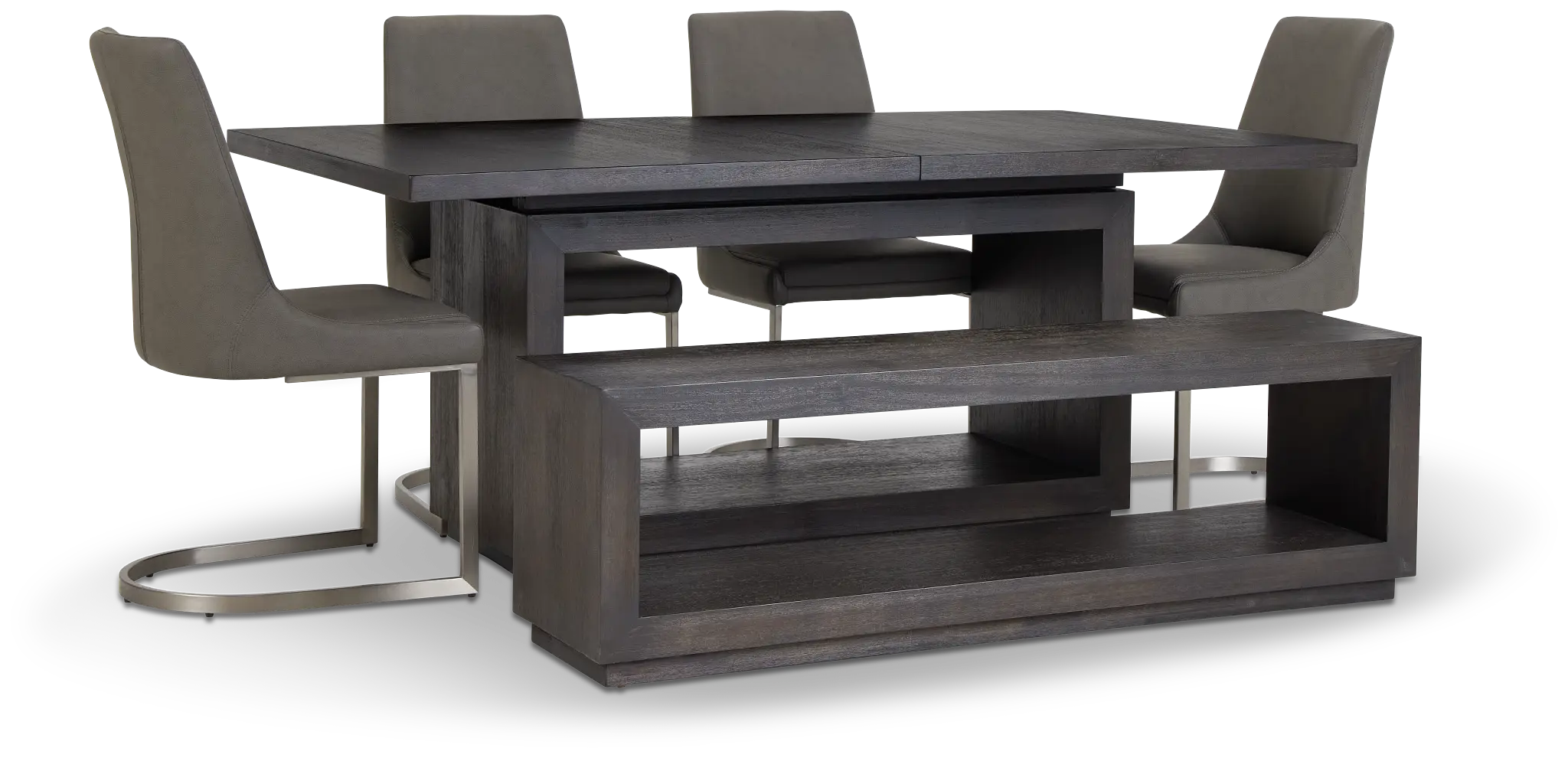 Madden Dark Tone Table, 4 Chairs & Bench Madden Dark Tone Table, 4 Chairs & Bench