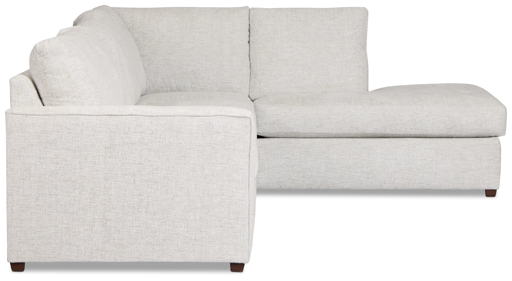 Miller Light Gray Fabric Right Bumper Sectional