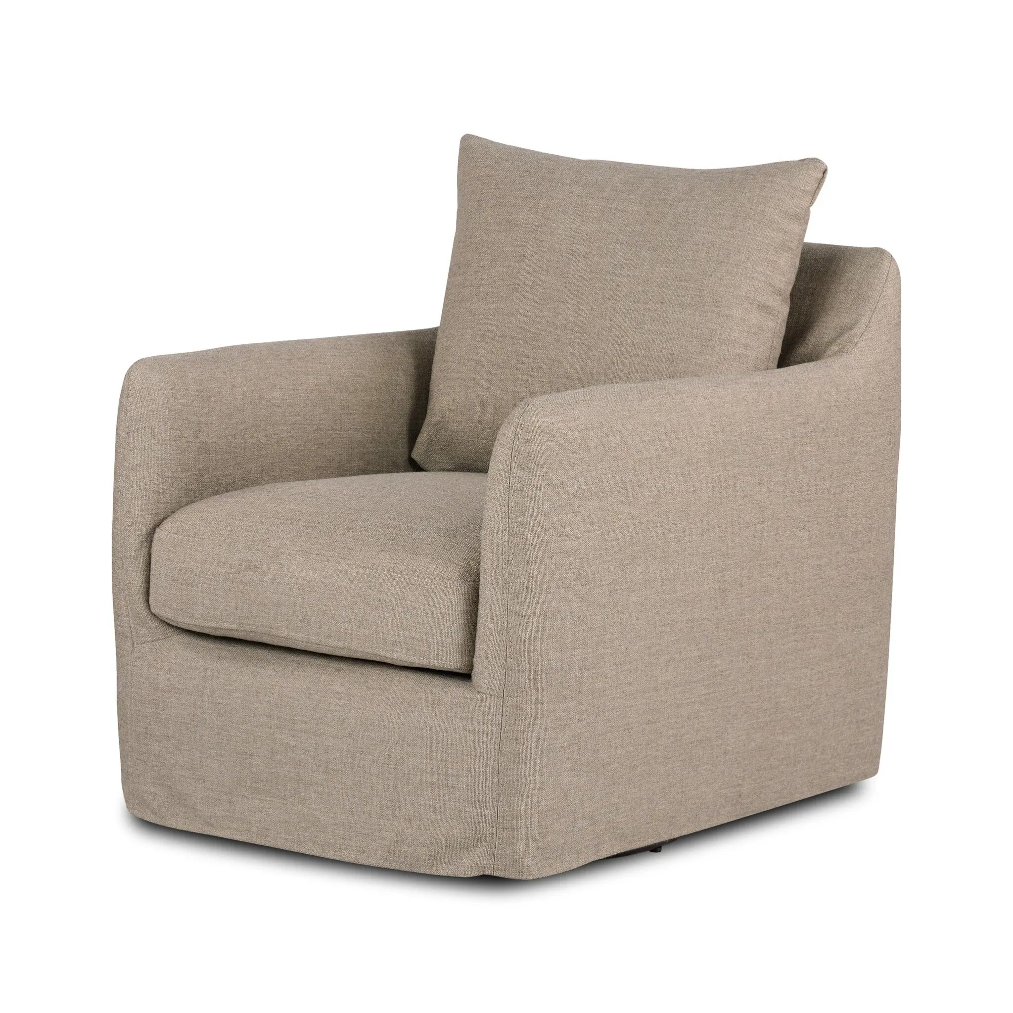 Four Hands Mika Taupe Slipcover Swivel Accent Chair