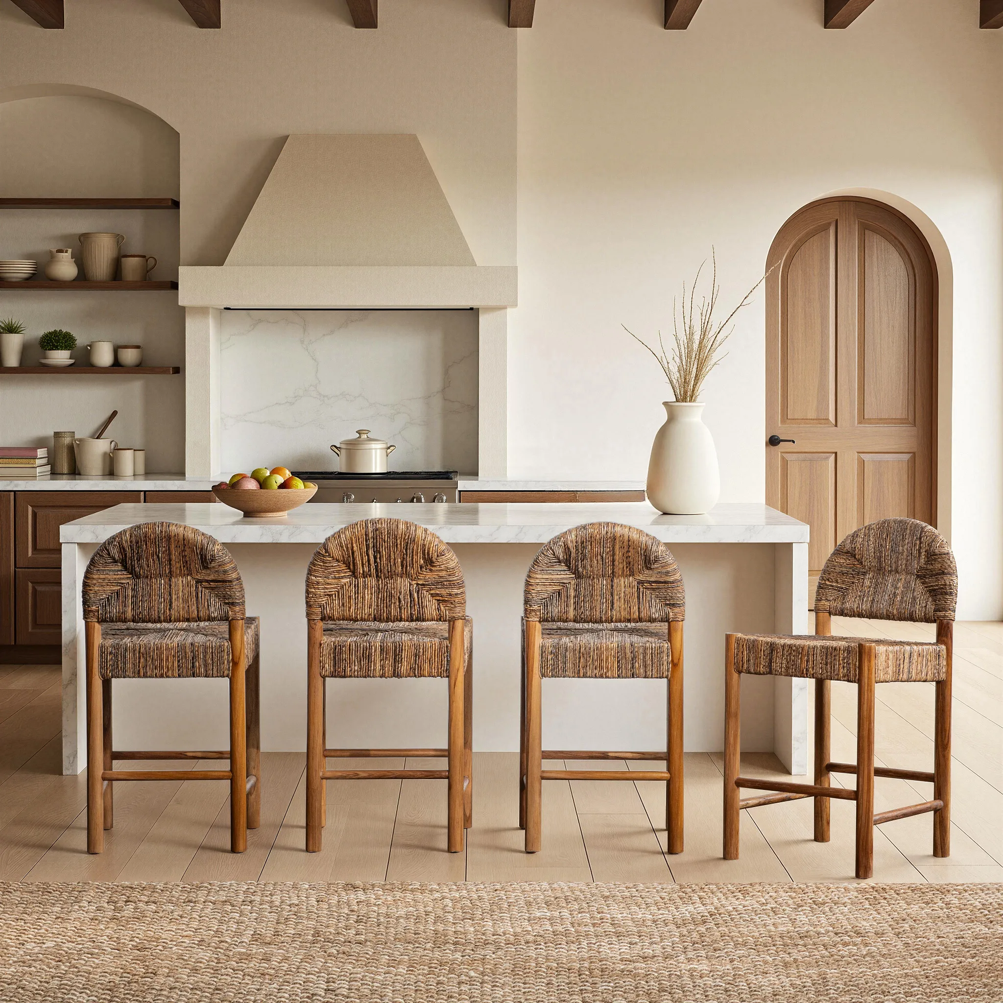 Sunset Mid Tone 24" Woven Barstool