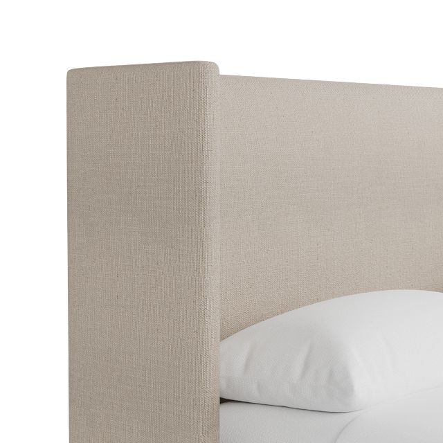 Captiva Linen Beige 48" Upholstered Shelter Bed