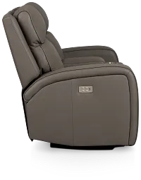 Rhett Gray Micro Power Reclining Console Loveseat