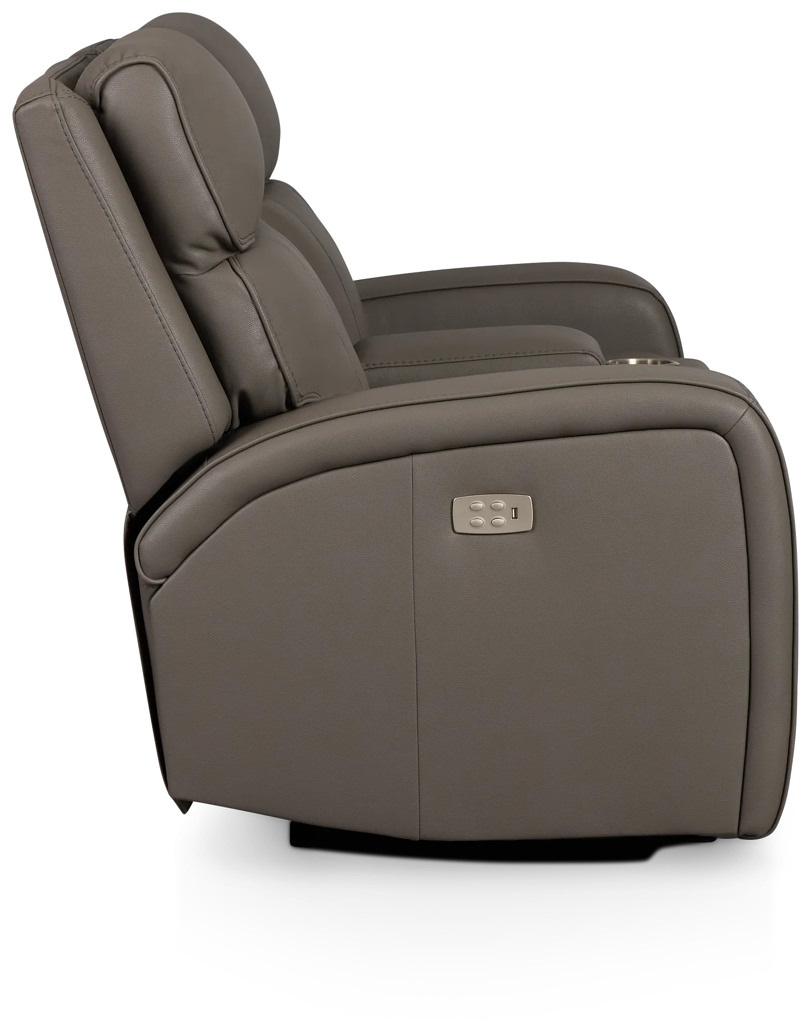 Rhett Gray Micro Power Reclining Console Loveseat