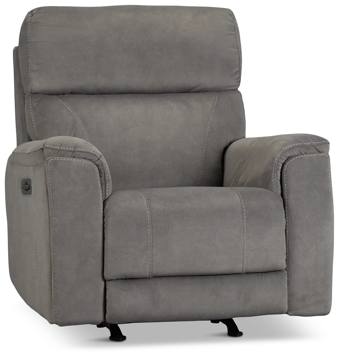 Wells Gray Fabric Power Recliner With Heat And Massage Wells Gray Fabric Power Recliner With Heat And Massage