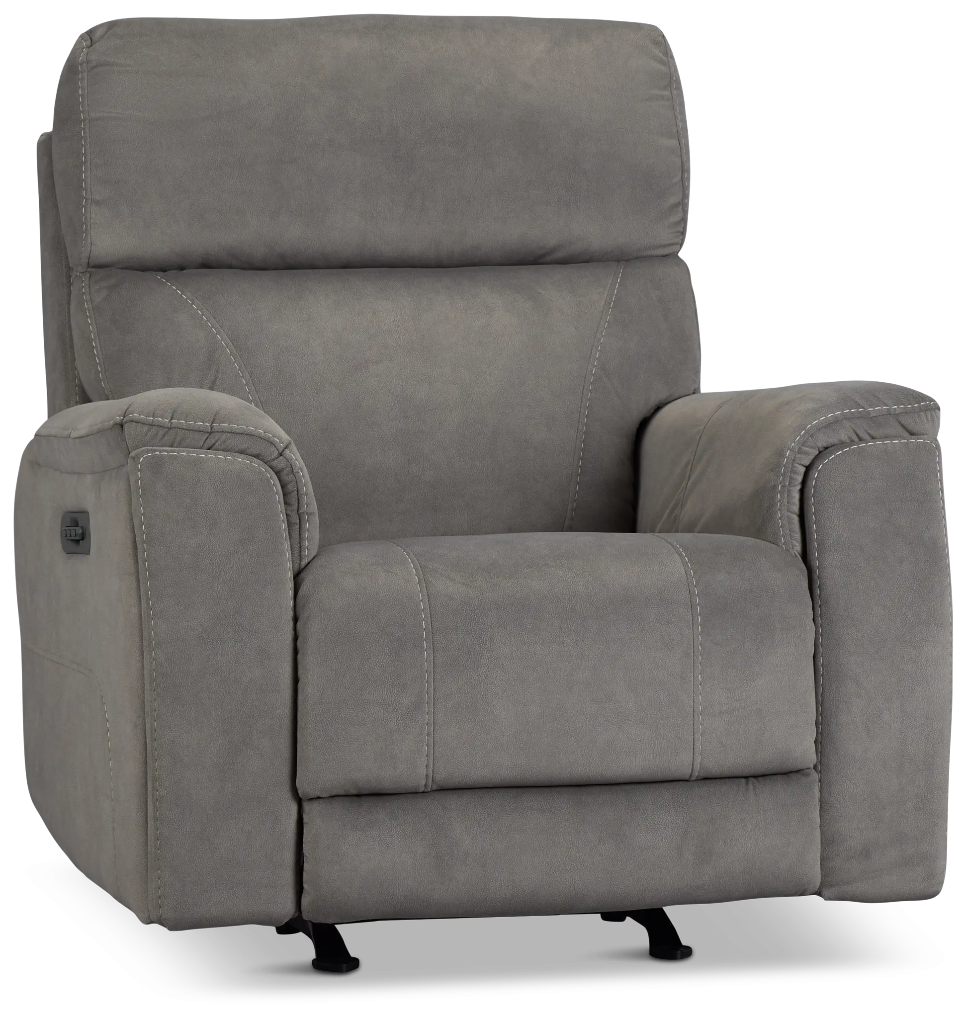 Wells Gray Fabric Power Recliner With Heat And Massage Wells Gray Fabric Power Recliner With Heat And Massage