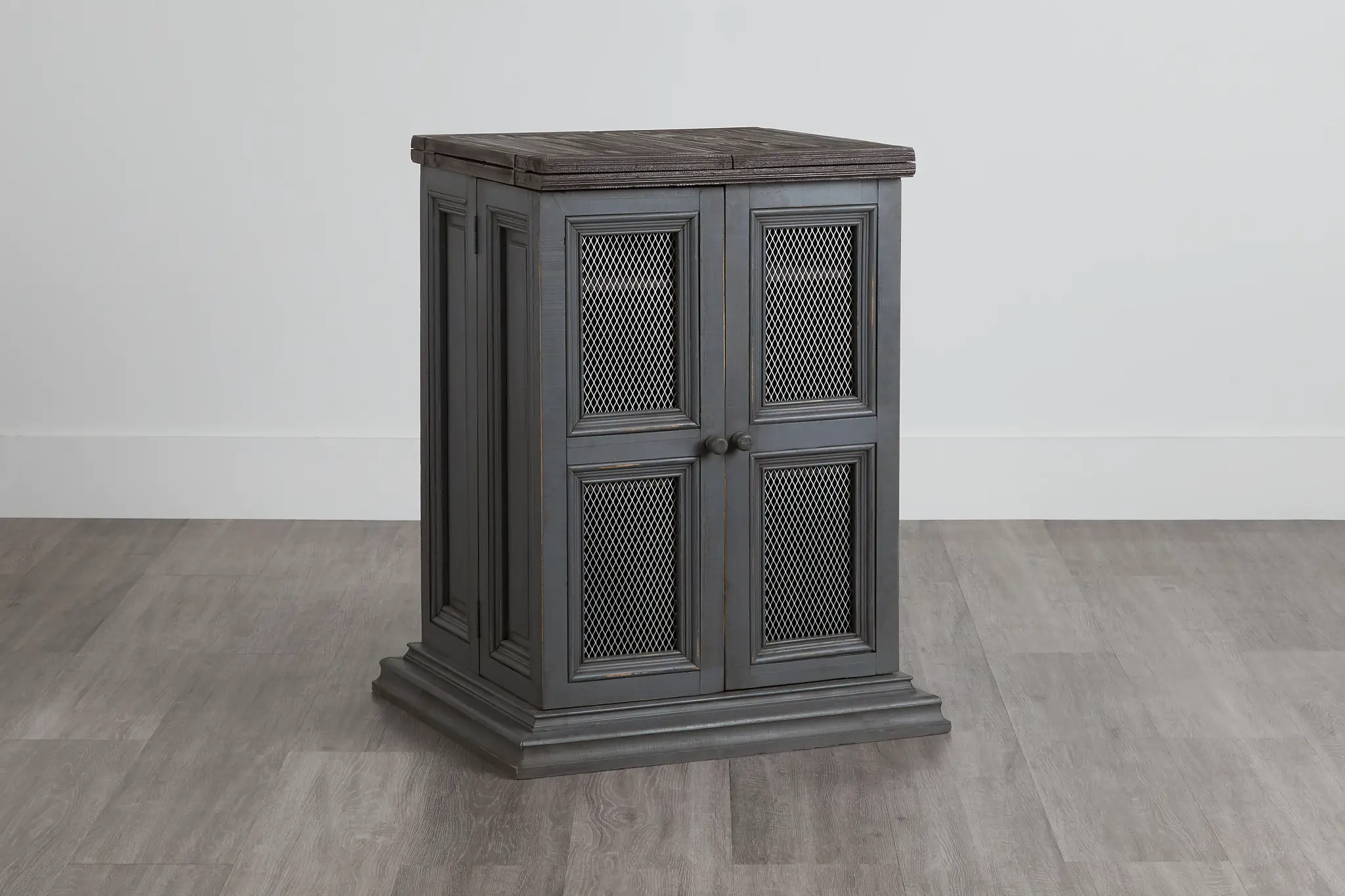 Marcello Gray Wood Fold Out Bar Marcello Gray Wood Fold Out Bar