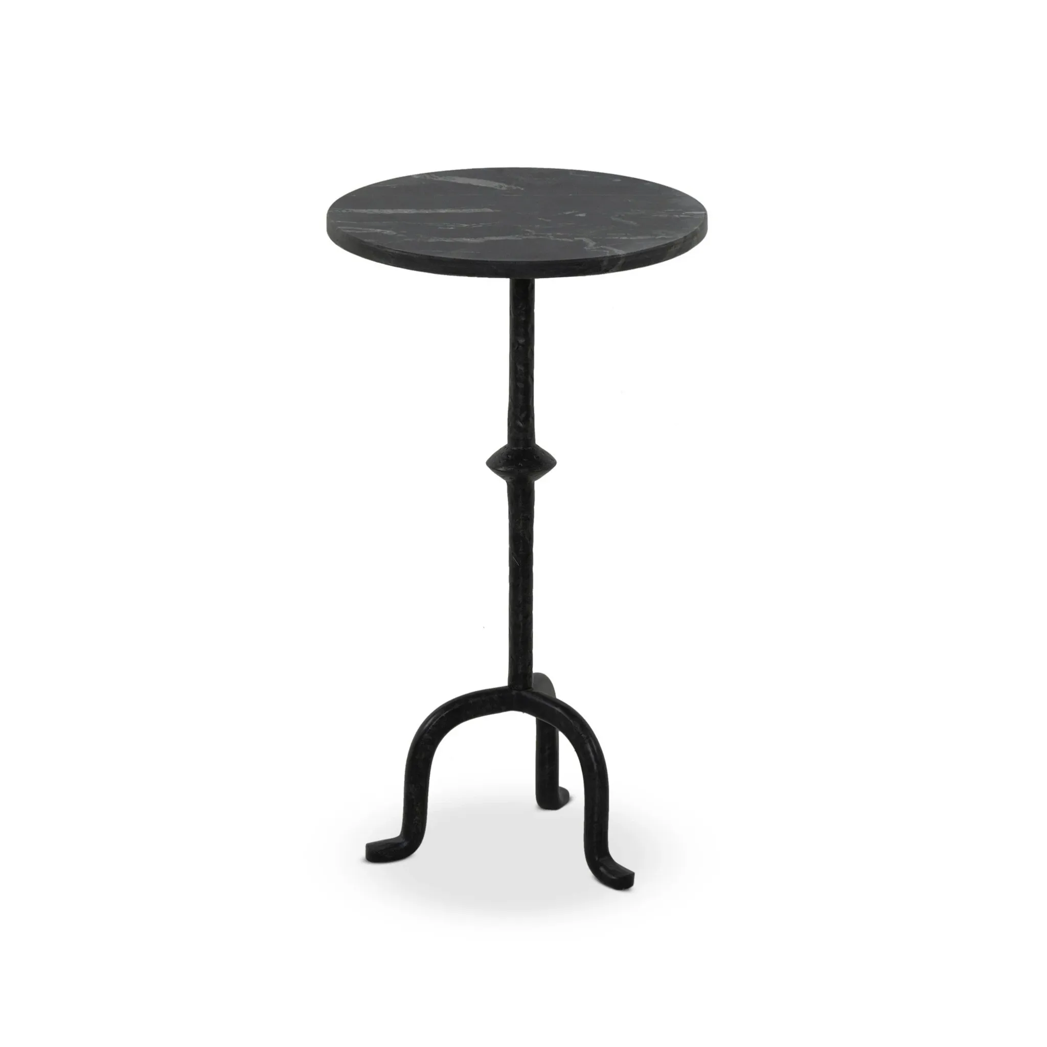 Four Hands Jocelyn Black Marble Round End Table