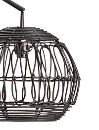 Wicker Black Rattan Arc Floor Lamp