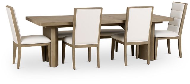 Soho Light Tone Uph Table, 4 Chairs & Bench