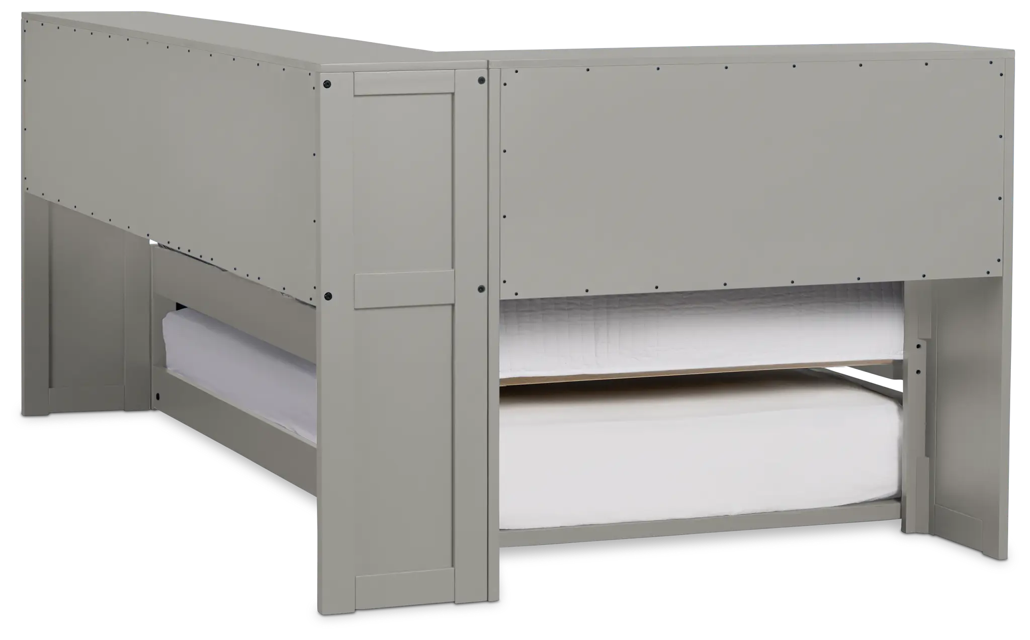 Charleston Gray Corner Bookcase Bed With Trundle Charleston Gray Corner Bookcase Bed With Trundle