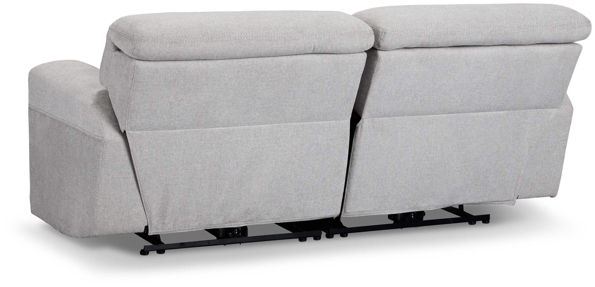 Callum Light Gray Fabric 2-piece Modular Power Reclining Sofa