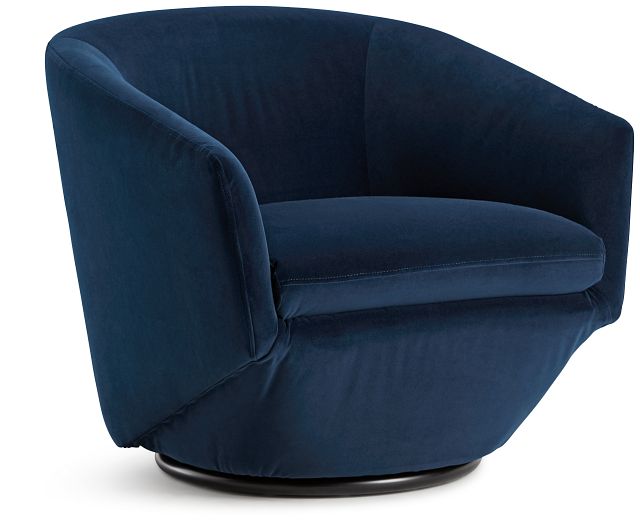 blue swivel arm chair