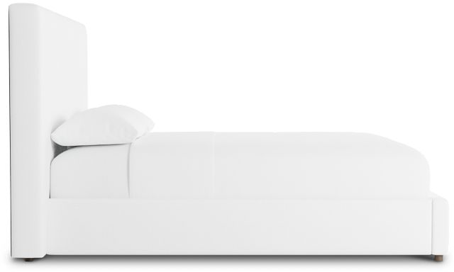 Grayton Suave White 54" Upholstered Platform Bed