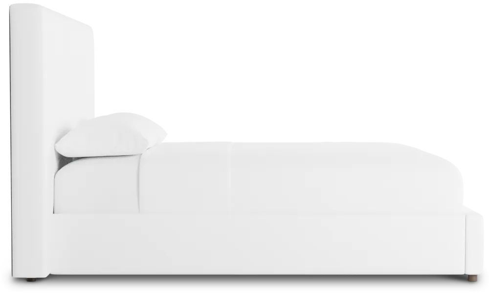 Grayton Suave White 54" Upholstered Platform Bed
