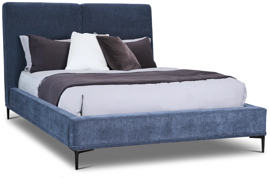 Emit Dark Blue Uph Panel Bed