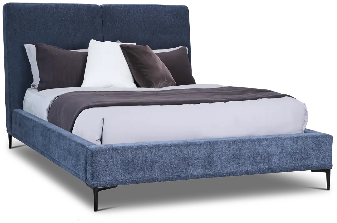 Emit Dark Blue Uph Panel Bed Emit Dark Blue Uph Panel Bed