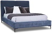 Emit Dark Blue Uph Panel Bed