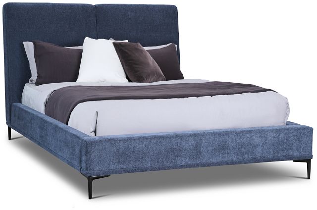 Emit Dark Blue Uph Panel Bed