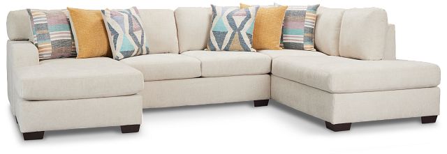 Gracie Beige Fabric Right Bumper Sectional