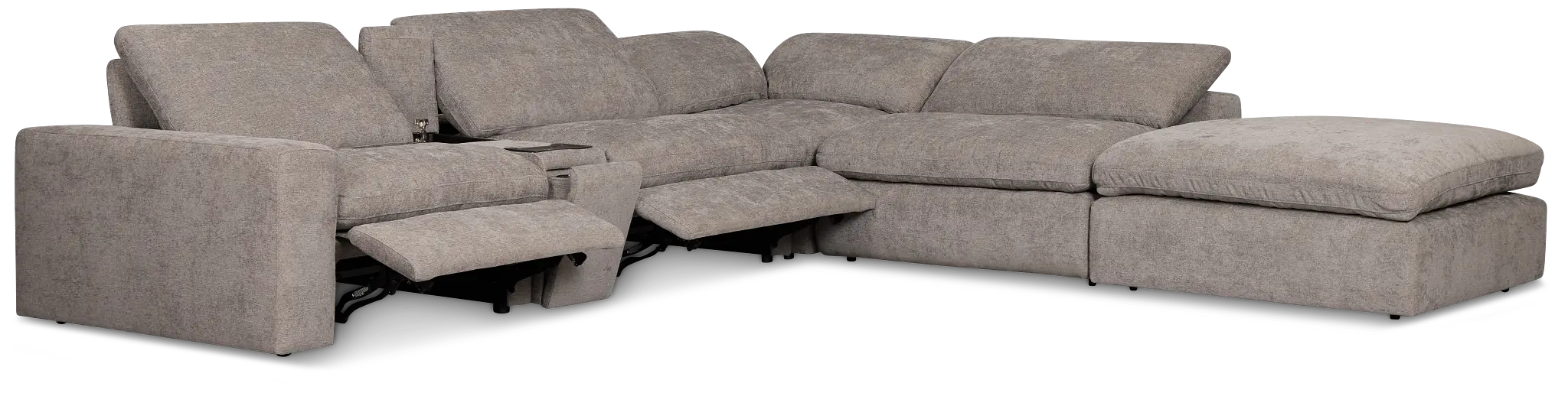 Drift Dark Gray Fabric Large Dual Power Right Bumper Sectional Drift Dark Gray Fabric Large Dual Power Right Bumper Sectional