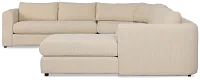 Alma Light Beige Fabric Medium Right Chaise Wedge Sectional