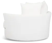 Everly White Fabric Swivel Chair