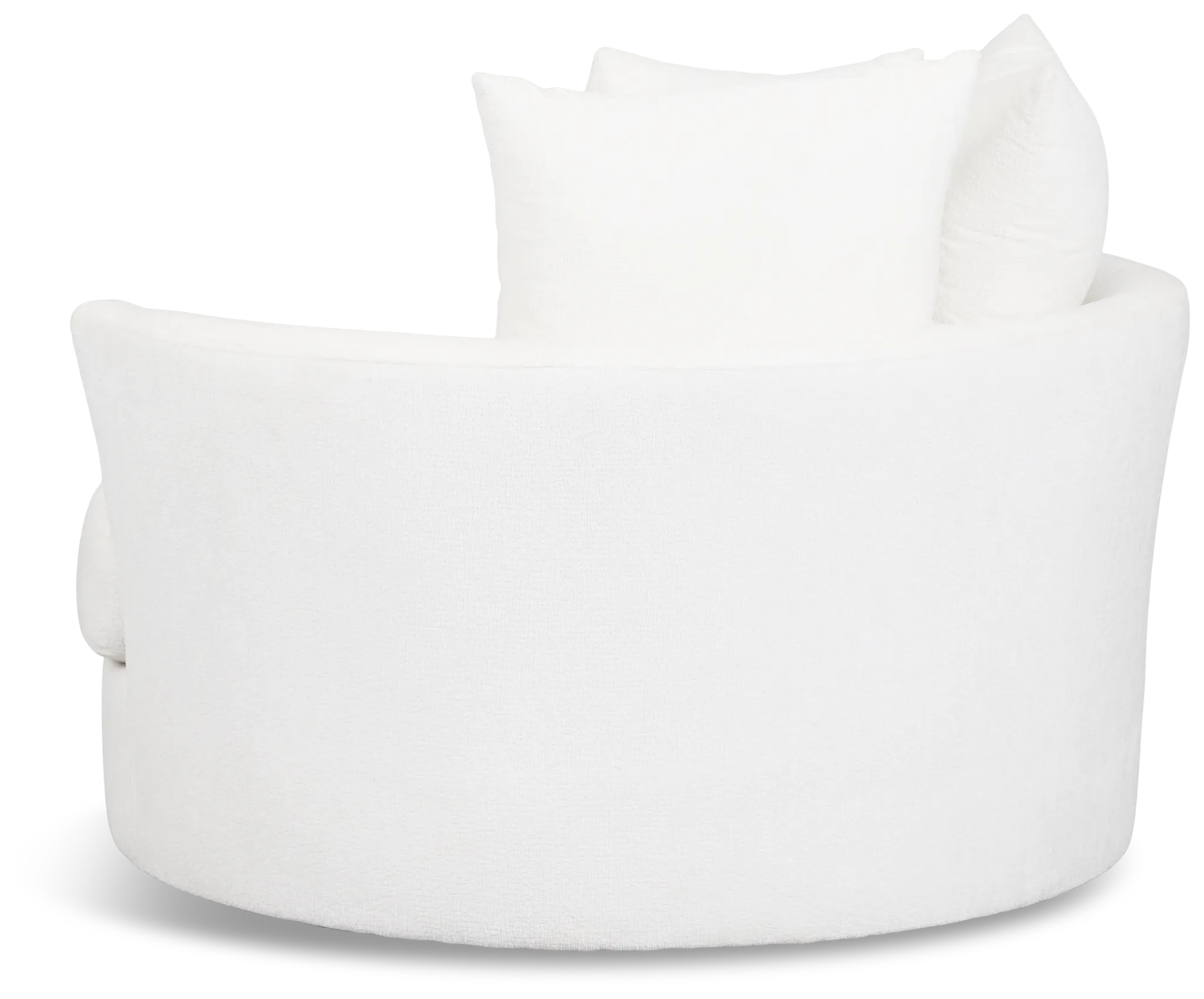 Everly White Fabric Swivel Chair