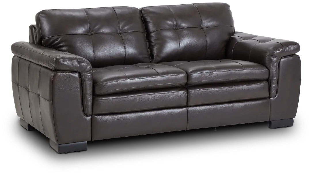 Braden Dark Brown Leather Loveseat