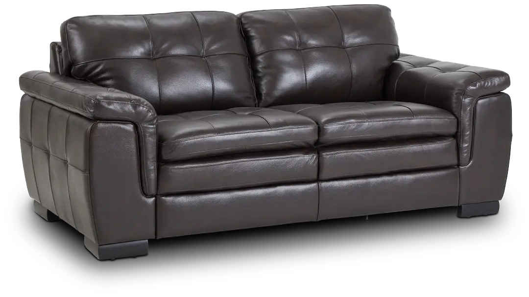 Braden Dark Brown Leather Loveseat Braden Dark Brown Leather Loveseat