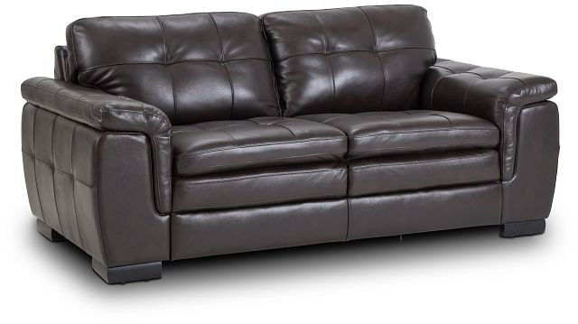 Braden Dark Brown Leather Loveseat