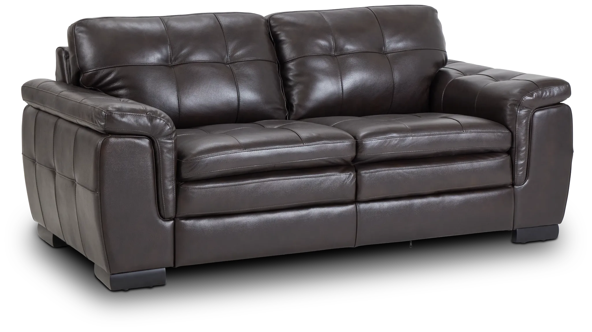 Braden Dark Brown Leather Loveseat